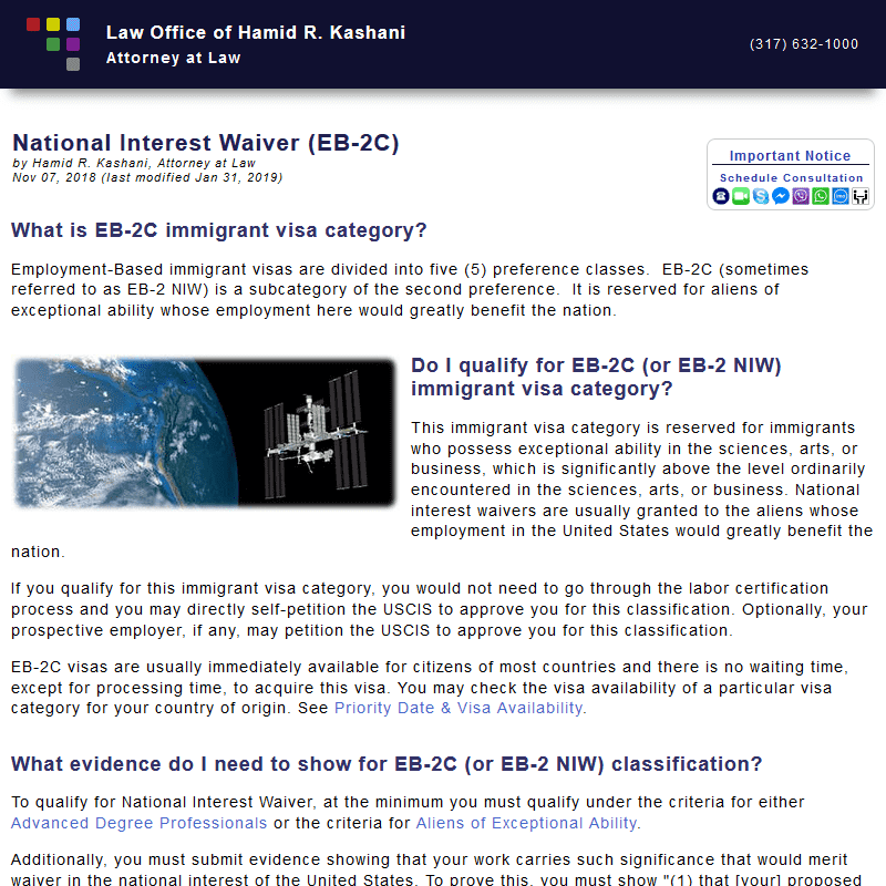 differences between the Regular EB2 petition and EB2 NIW petitions