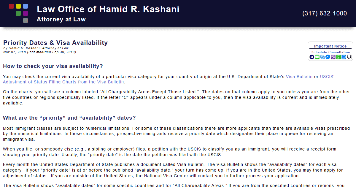Priority Dates and Visa Availability