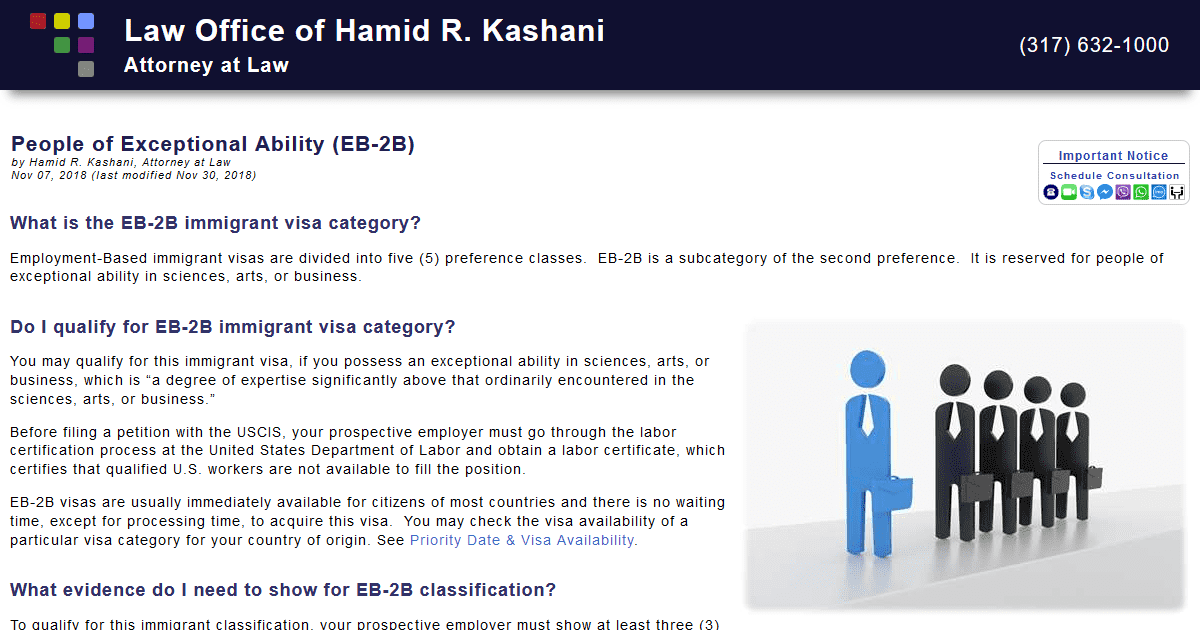 People of Exceptional Ability (EB2B Immigrant Visa)