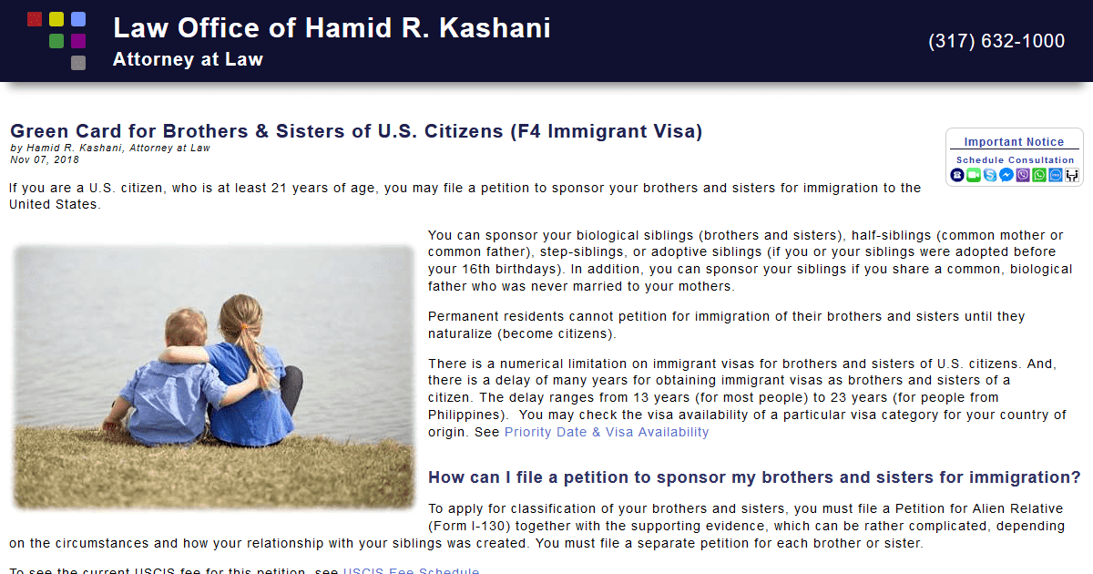 Green Card for Brothers and Sisters of U.S. Citizens (F4 Visa)